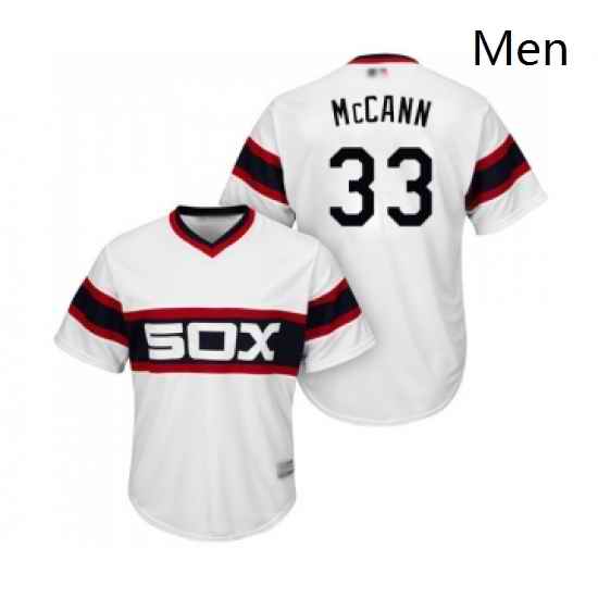 Mens Chicago White Sox 33 James McCann Replica White 2013 Alternate Home Cool Base Baseball Jersey